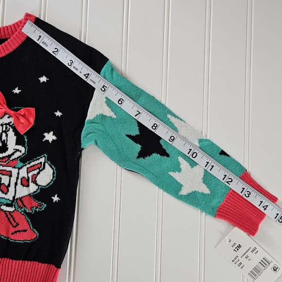 NWT Disney Minnie Mouse Toddler Girls Christmas Sweater PLEASE LOOK AT SIZE PICS - Picture 9 of 11
